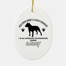 American Staffordshire Terrier Dog Daddy Christmas Ornaments