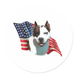 American Staffordshire Terrier Flag Round Stickers