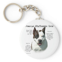American Staffordshire Terrier History Design Keychains