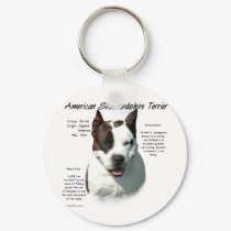 American Staffordshire Terrier History Design keychains