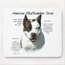 American Staffordshire Terrier History Design Mouse Pad