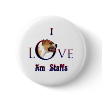 American Staffordshire Terrier I Love buttons