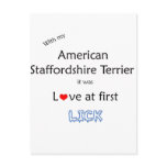 American Staffordshire Terrier Lick Design Post Card
