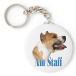 American Staffordshire Terrier Name Keychains