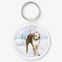 American Staffordshire Terrier Noel - Keychain by GreyWolfCreation American Staffordshire Terrier Noel - Keychain