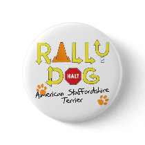 American Staffordshire Terrier Rally Dog Button