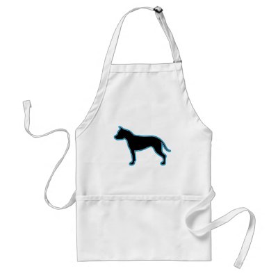 American Staffordshire Terrier Silhouette Apron by cartoondogs
