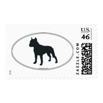 American Staffordshire Terrier Silhouette Stamps