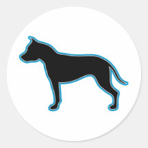 American Staffordshire Terrier Silhouette Round Stickers