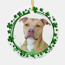American Staffordshire Terrier St. Patrick's Day O Christmas Ornaments