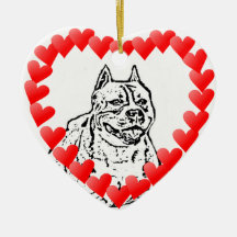 American Staffordshire Terrier Valentines Ornament