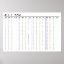 American Standard Code for Information Interchange Poster