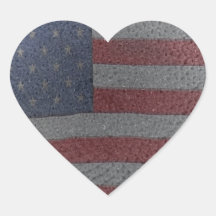American Sunflower Power Heart Stickers