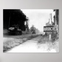 American Tanks in Avranches France World War II Posters