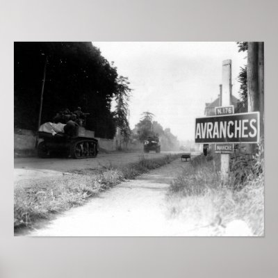 American Tanks in Avranches France World War II Posters by PaperTimeMachine