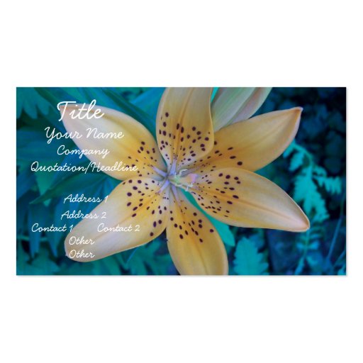 American Tiger Lily Business Card Templates