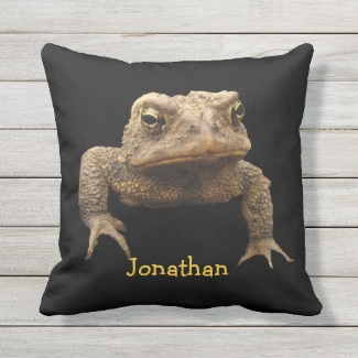 American Toad Animal Brown Black Outdoor Pillow