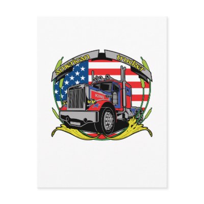 American Trucker Post Cards by truckershirts