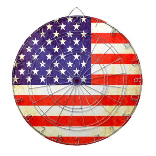 American US flag antiqued style dart board Zazzle