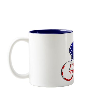 American USA Cycling Cyclists Bicycle Gear Coffee Mugs by Funkart