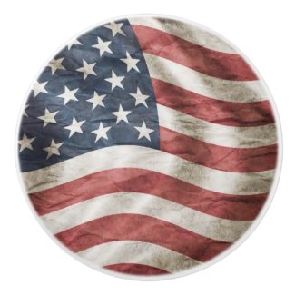American USA Flag Ceramic Knob