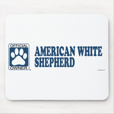 American White Shepherd Blue Mousepad by GenuineDogOwner