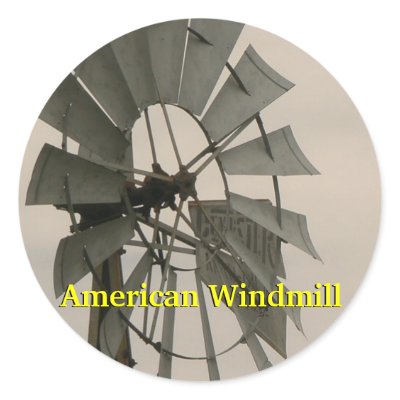American Windmill Round Sticker by codfishlady