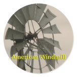 American Windmill Round Sticker