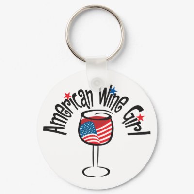 American Wine Girl Keychain