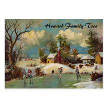 American Winter Life Christmas Scene Business Cards