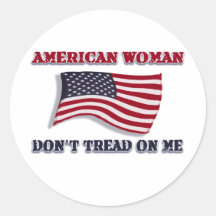 American Woman Don't Tread On Me Stickers