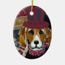 AMERICANA BEAGLE CHRISTMAS TREE ORNAMENT