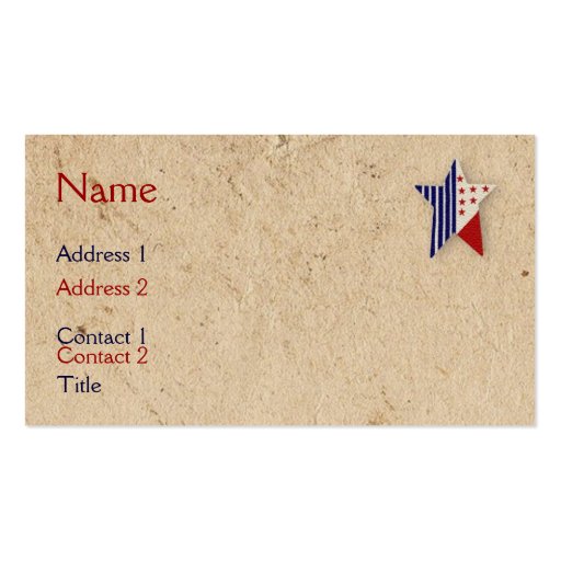 Americana Business Card (front side)