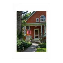 Americana - classic house on 4th of July posters