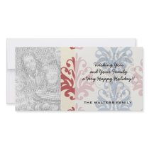 americana damask photo card template