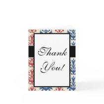 americana damask  red blue off white cards