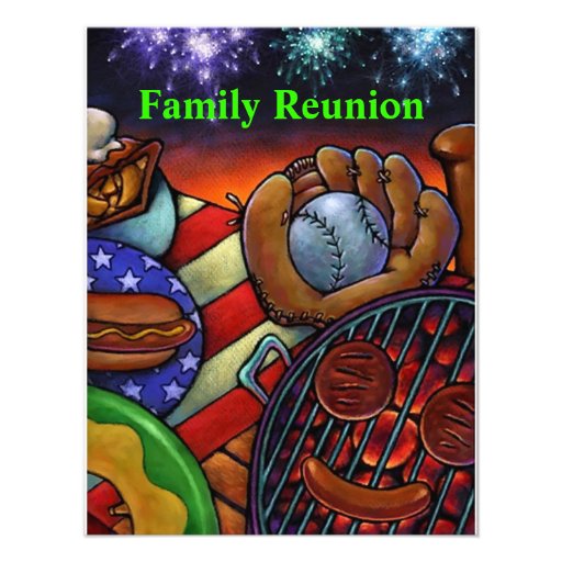 Americana Family Reunion Invitation barbecue grill (front side)