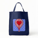 Americana Hot Air Balloon Red White Blue Tote bags