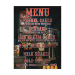Americana - Menu Post Card