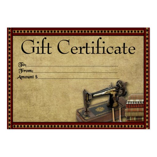Americana Sewing Notions Prim Gift Certificate Ca Large Business Cards