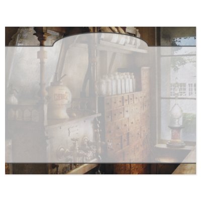 Americana - Turn of the century soda fountain Personalized Letterhead by suburbanscenes