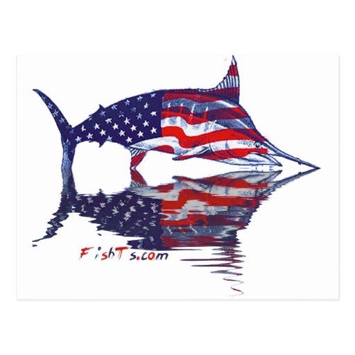 AmericanFlag Marlin by FishTs.com Postcard