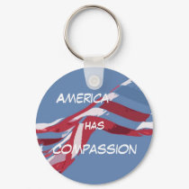 americanflagcutout, America, Has, Compassion keychains