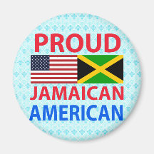 Americano jamaicano orgulloso imán de frigorífico
