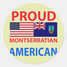 Americano orgulloso de Montserratian Etiqueta