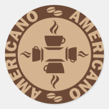 Americano Round Stickers