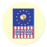 Americans Brew True Wine Round Stickers