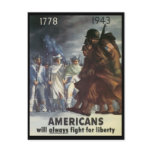 Americans Fight World War 2 Postcard