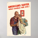 Americans Suffer When Careless Talk Kills! Posters