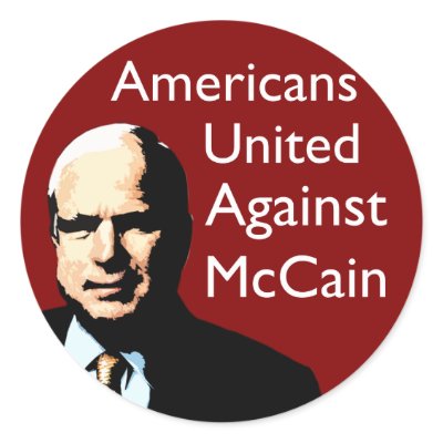 Americans United Against McCain Sticker by irregulargoods